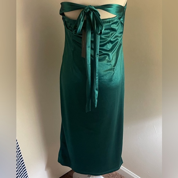 NWT ALLEGRA K BEAUTIFUL EMERALD GREEN strapless gown - Picture 8 of 10